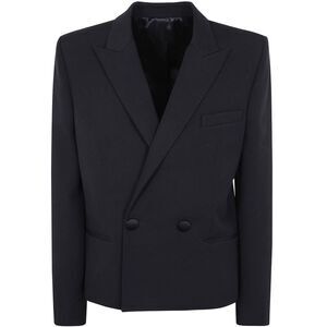 BALMAIN Double-Breasted Wool Blazer Men BLACK Outerwear
